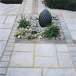 Water feature stone market paving