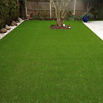 Artificial grass Brett granite paving