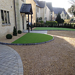 Artificial grass driveway 14mm single size gravel